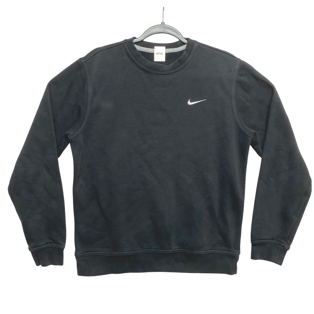 Nike Sweatshirt Mens Size Medium Black Embroidered Swoosh Pullover